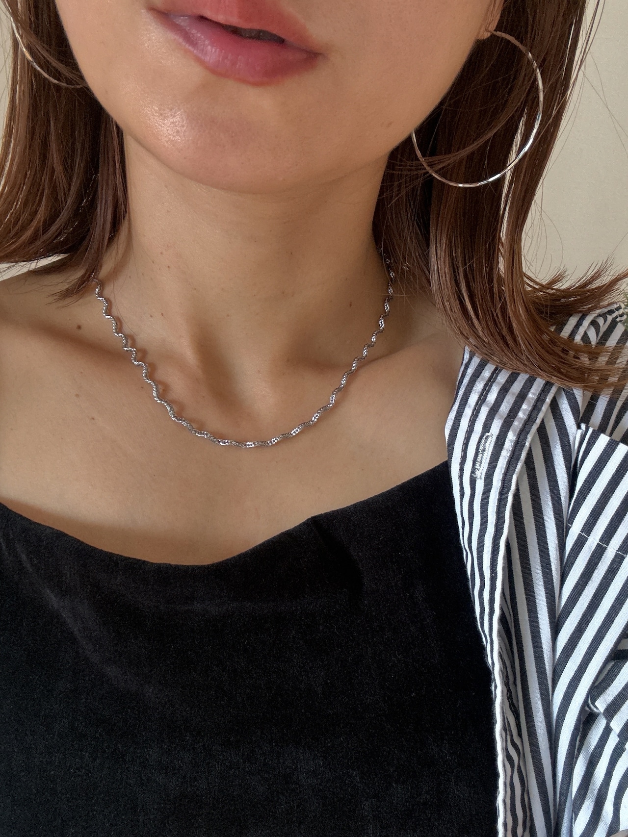 ツイストサークルフープピアス