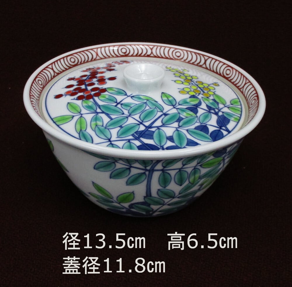 有田焼舘源窯舘林喜助作染錦薔薇絵碗皿