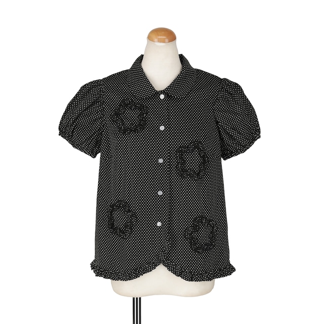 フラワーデコレーションブラウス　POLKADOTS