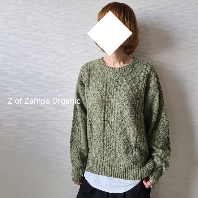 【Z of Zampa Organic】クルーネック地柄ワイドプルオーバー(39-0250)