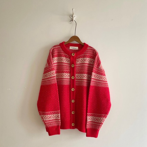 C11605 Jacquard Knit Nordic Cardigan