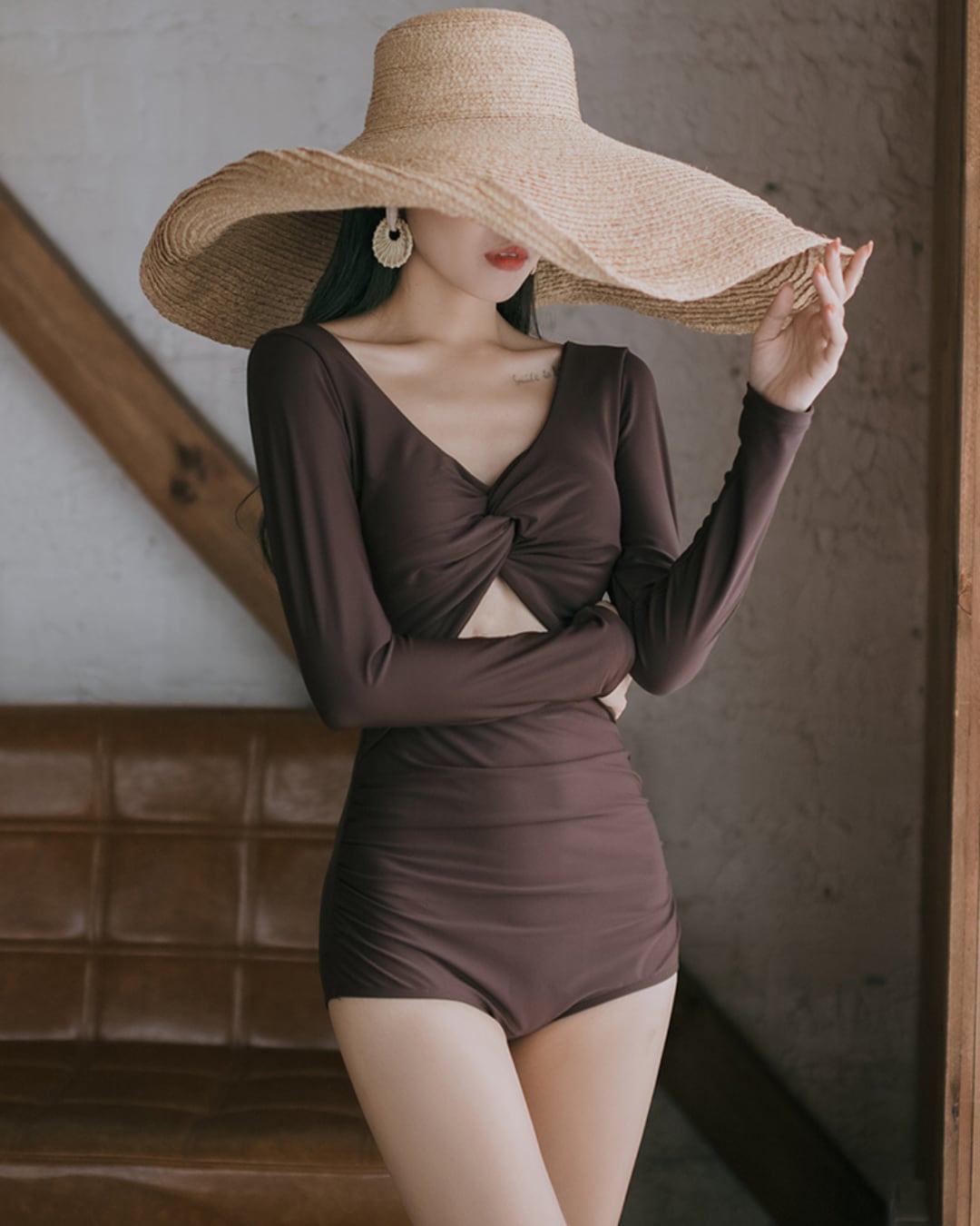 ギャザーハイウエスト水着 m25082