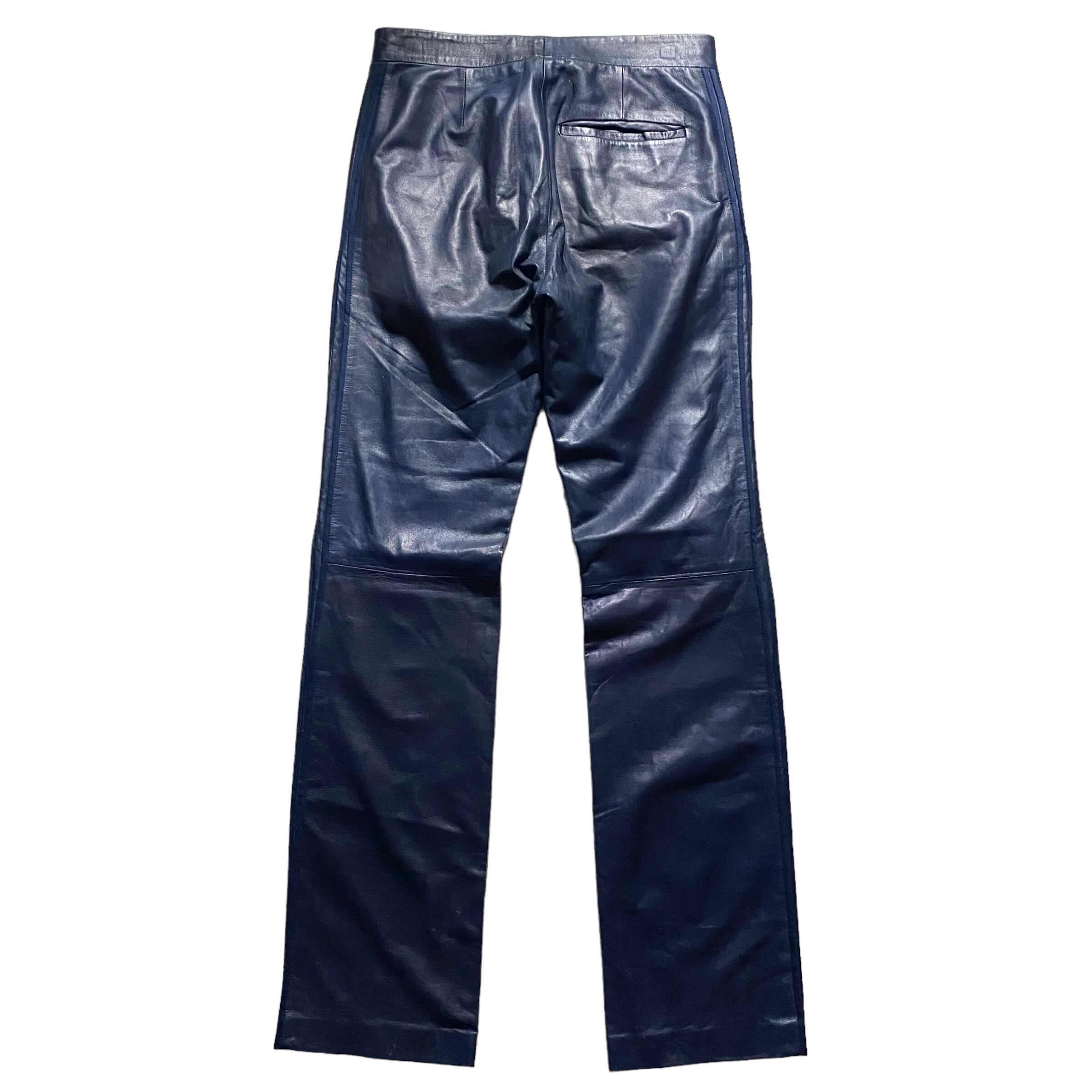 vintage RUFFO RESARCH navy lamb leather pants | NOIR ONLINE