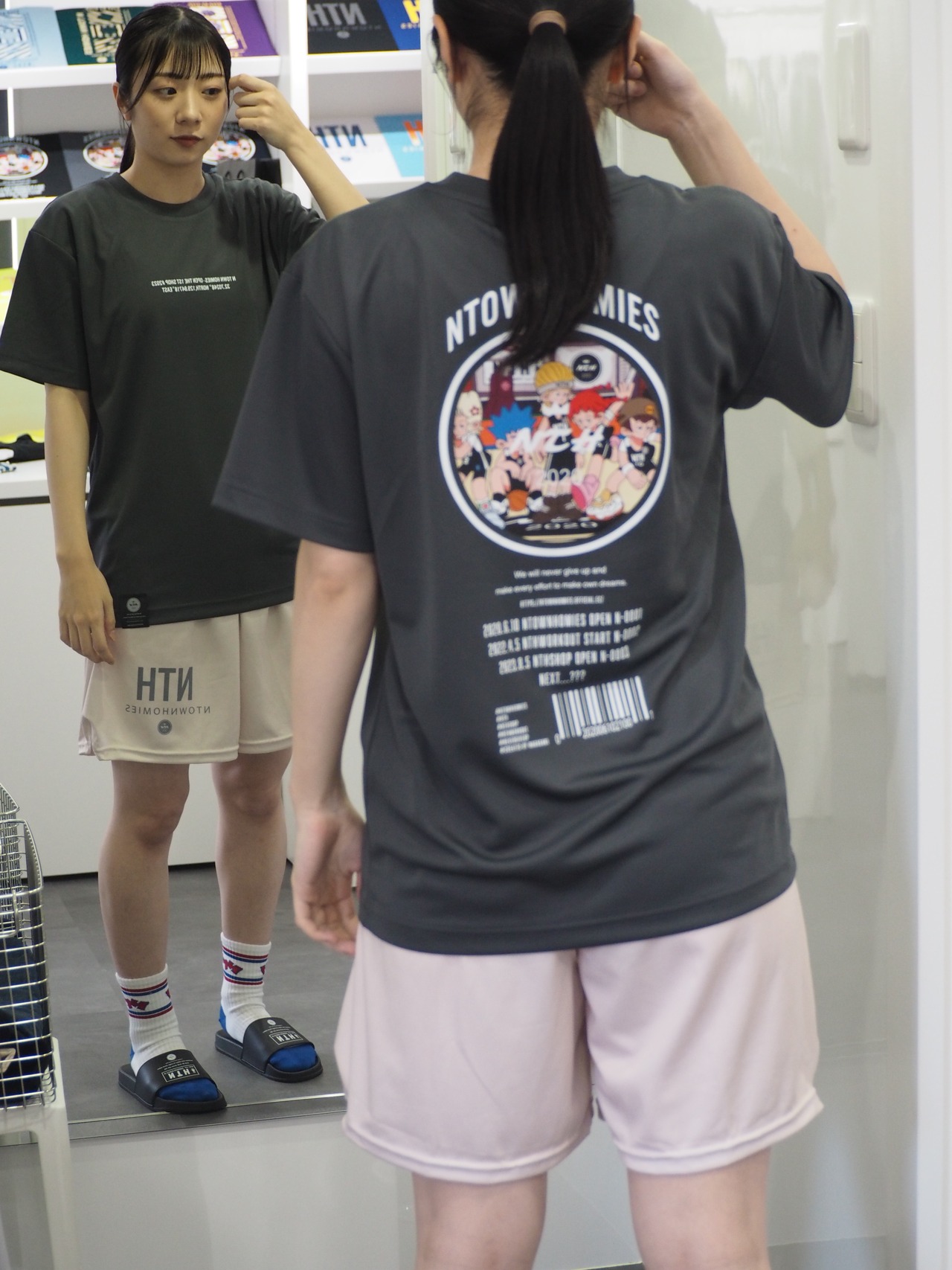 “BASIC NTH”PRACTICE PANTS color Cherryblossom×Black×Lightgrey - 3