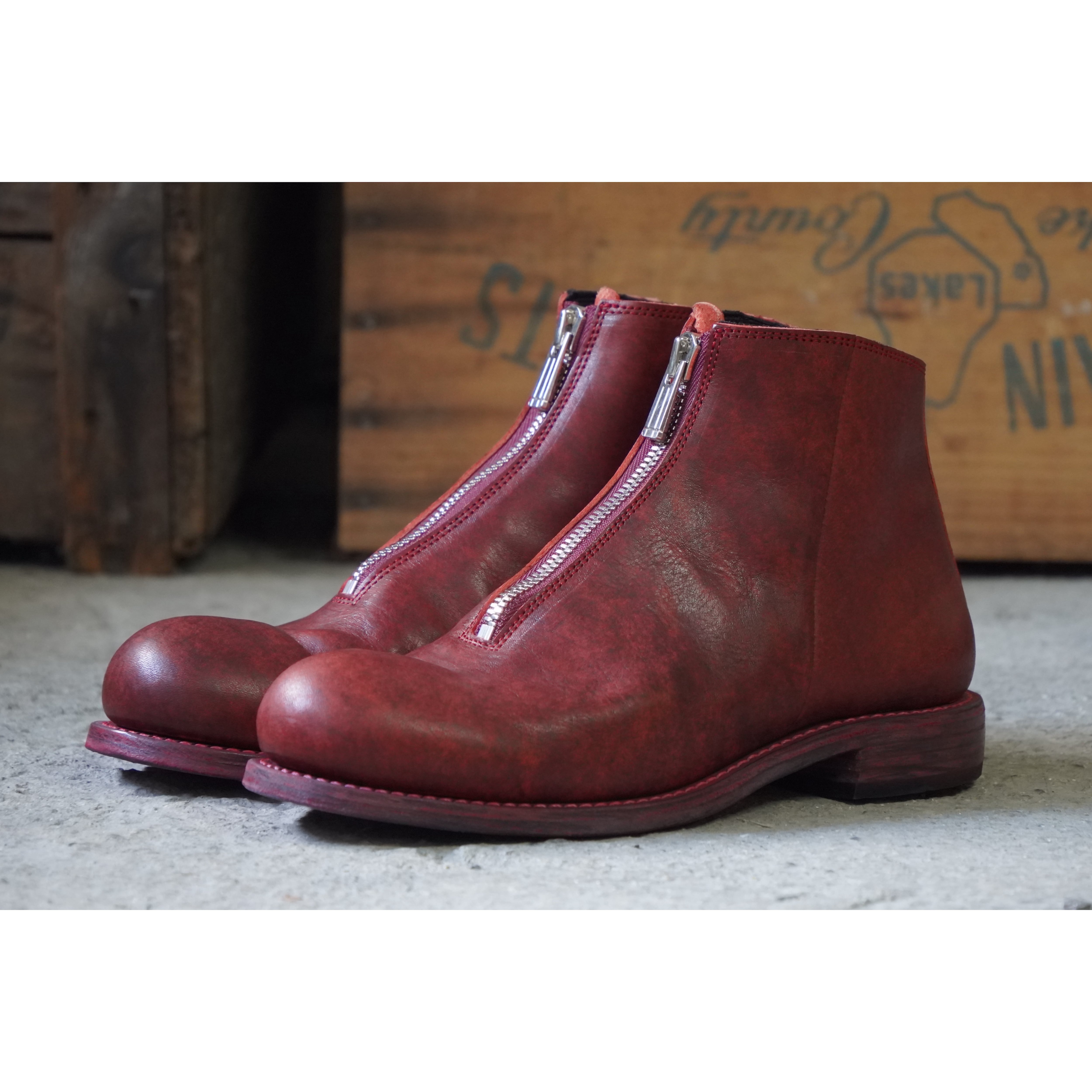 M50-L2BLR_front zip drape boots_size41