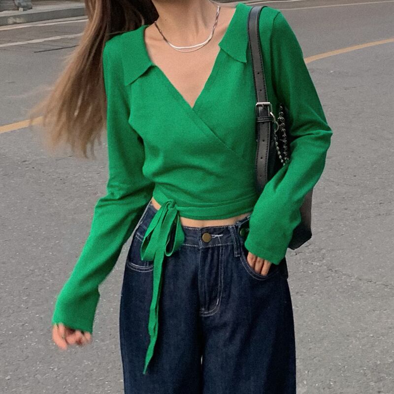 オータムトップス ニットセーター ルーズスタイルバンドショートロング 長袖 秋物 1号婦人29749774787