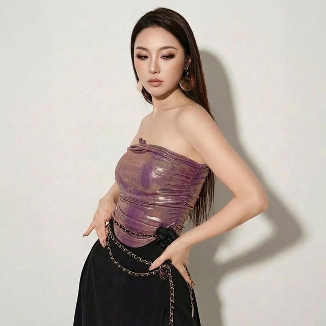 ピンクゴールドメタリックチューブトップス　 S00333