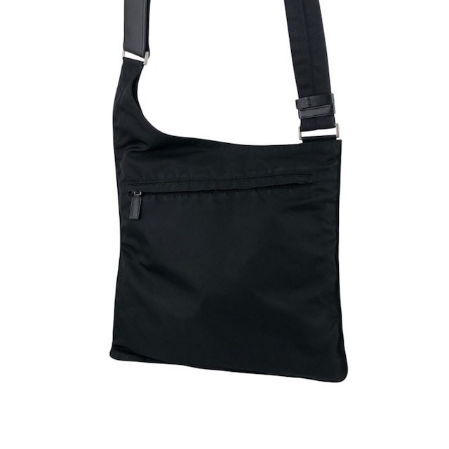 PRADA プラダ ショルダーバッグ ブラック トライアングルロゴ ナイロン アシメトリ vintage ヴィンテージ オールド guaygz