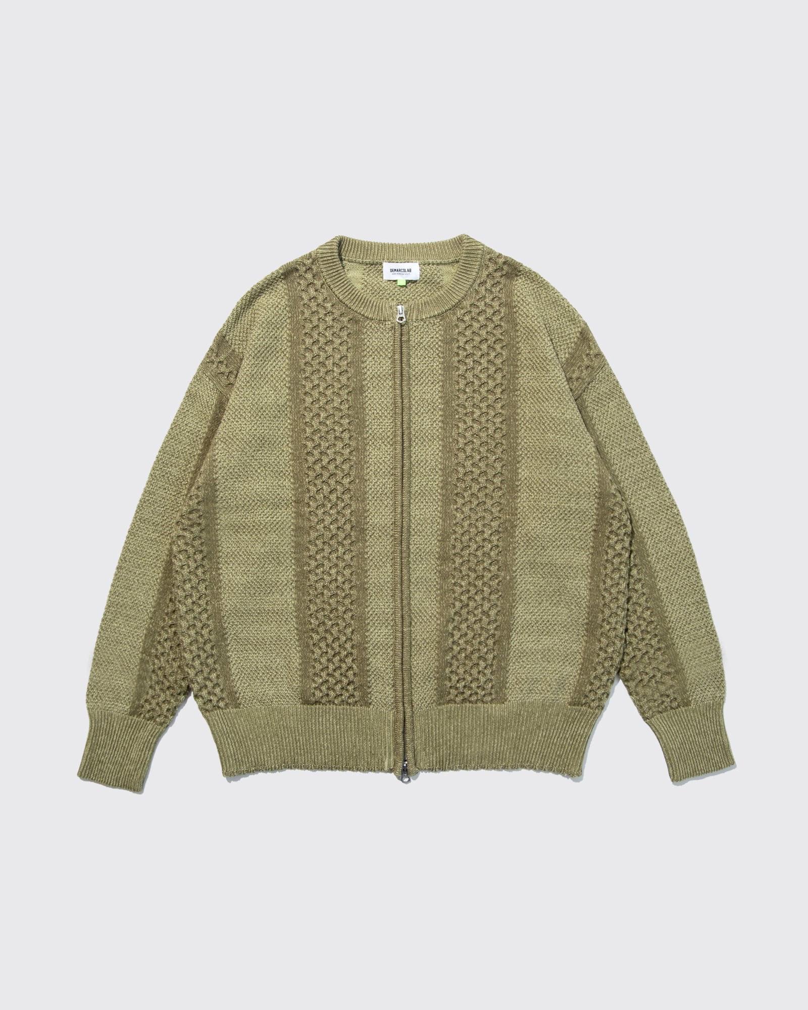 DEMARCOLAB|MIX CABLE KNIT ZIP SWEAT "送料無料"