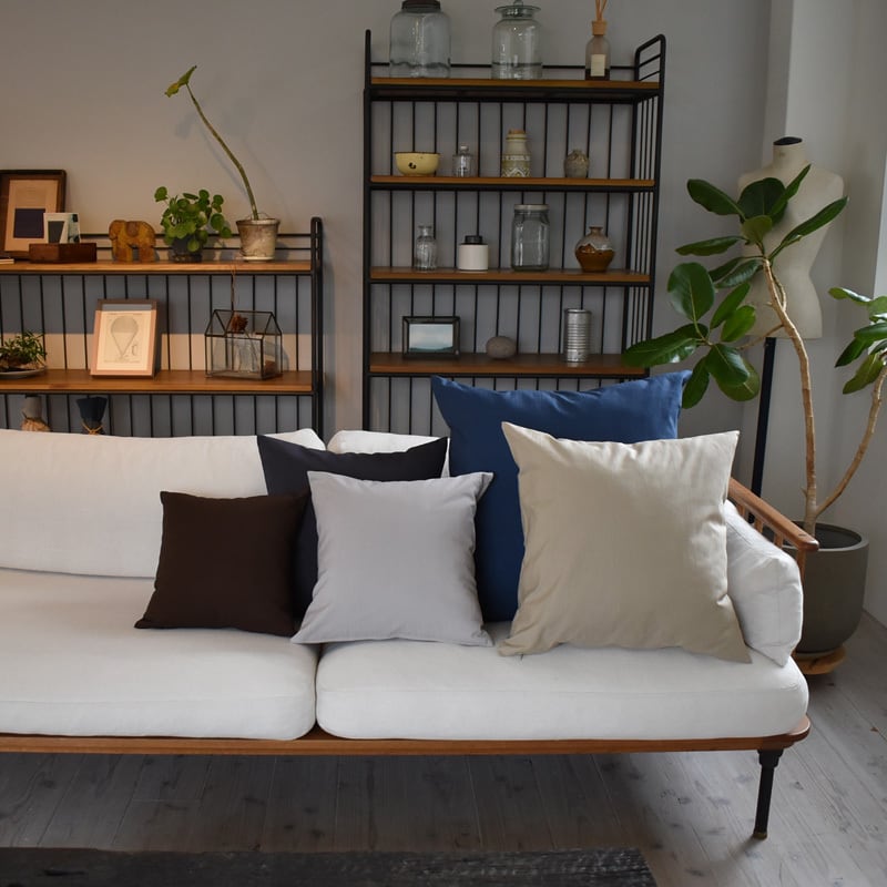 ⭐️Khooti クッションカバー　約60x 60cm ブルー　ファスナー付き ⭐️Khooti クッションカバー 約60x 60cm ブルー ファスナー付きの通販