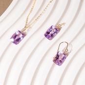 【ピンクアメシスト】コンケープ 14kgfネックレス