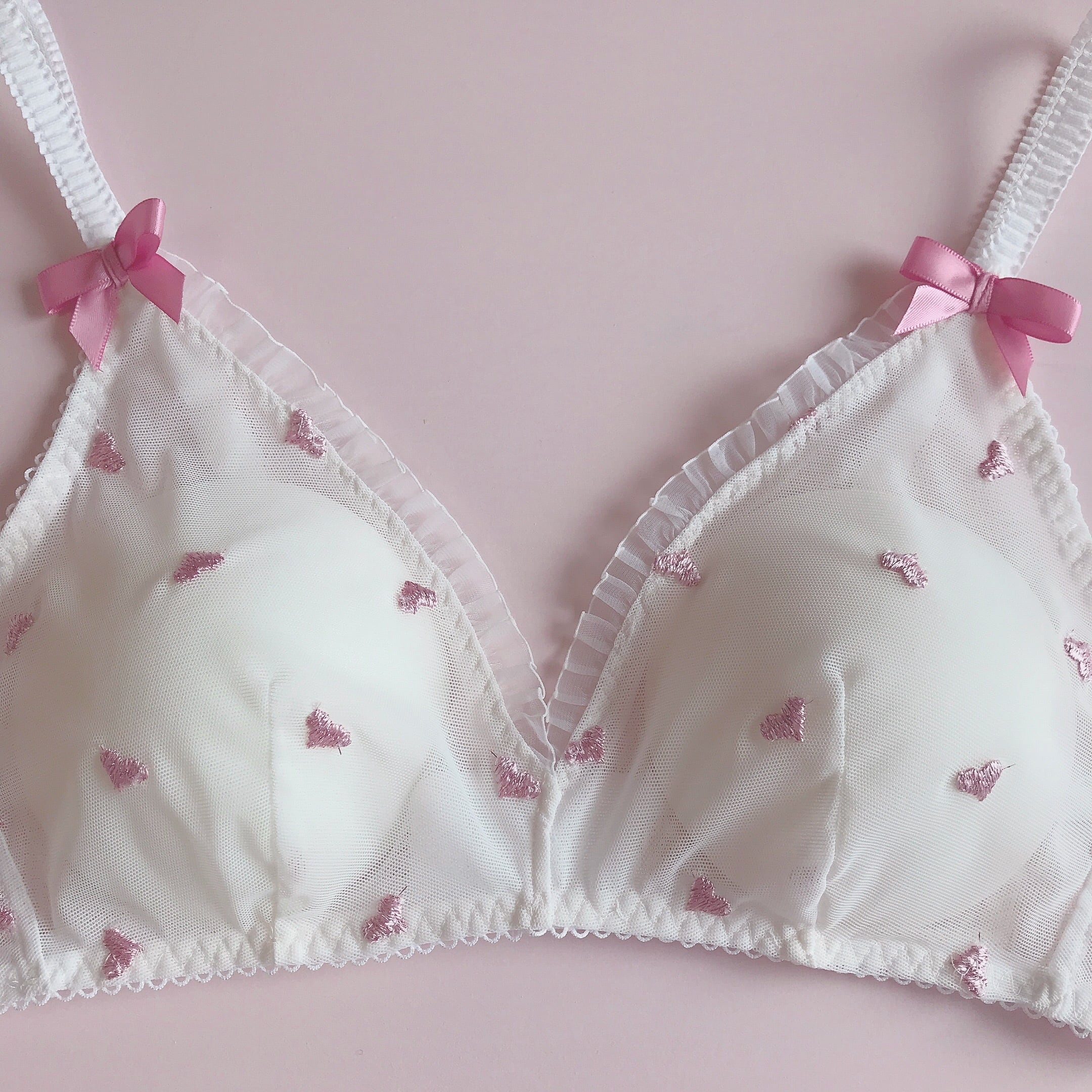 pink hearts bralette