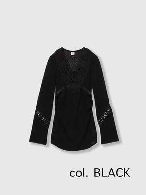 【26AW】THINGS THAT MATTER シングスザットマター / トップス / MICROCOSMOS LACE SHEER TOPS　0586TM0671P