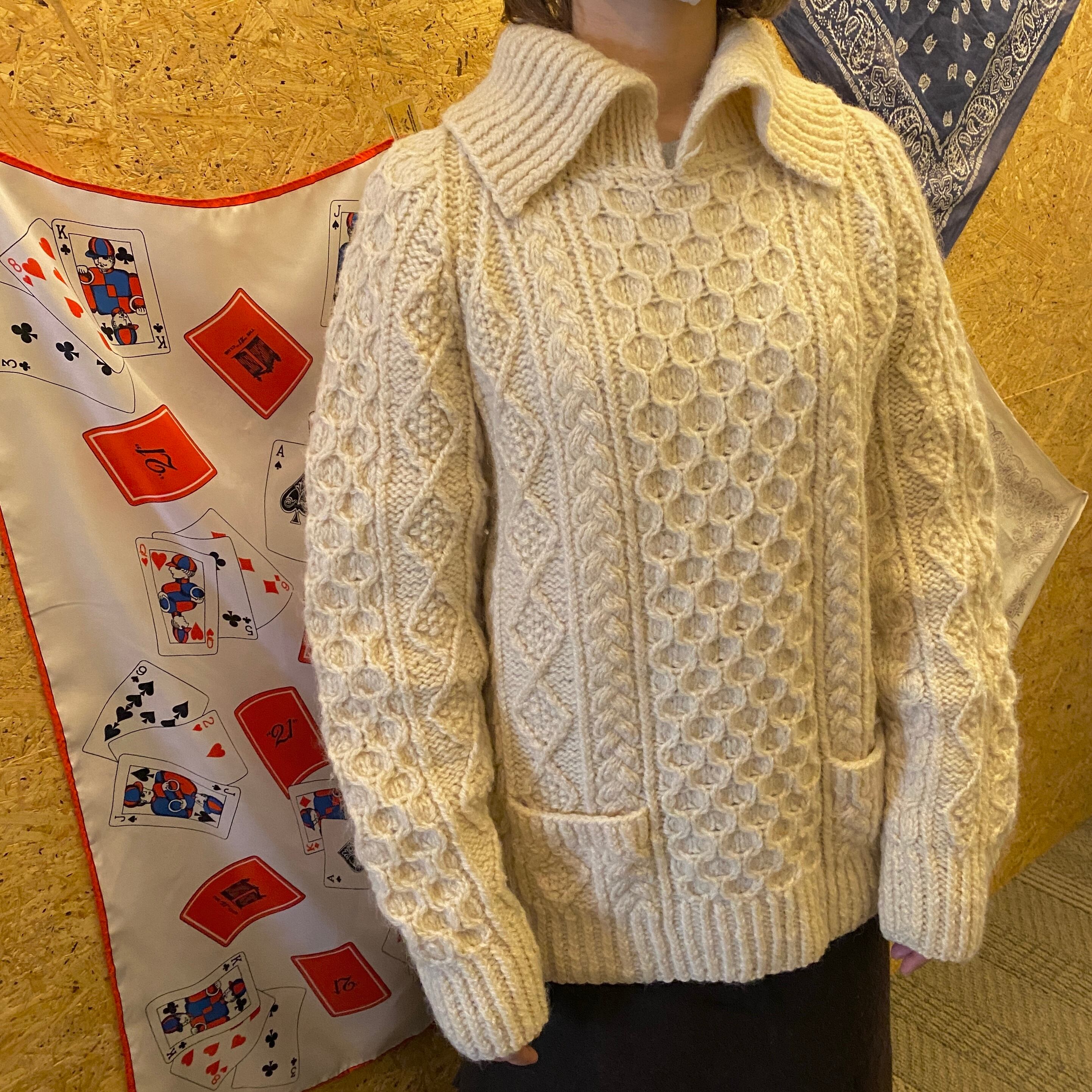 70s Loch Garman Irish Aran Sweater フィッシャーマンニット アラン ...