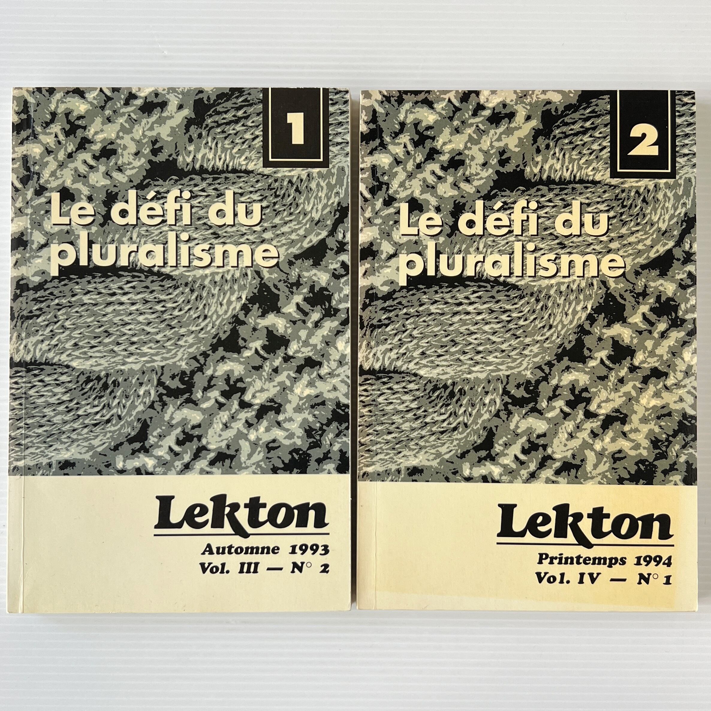 Le Defi du Pluralisme Tome 1,2 : Lekton vol. 3,4