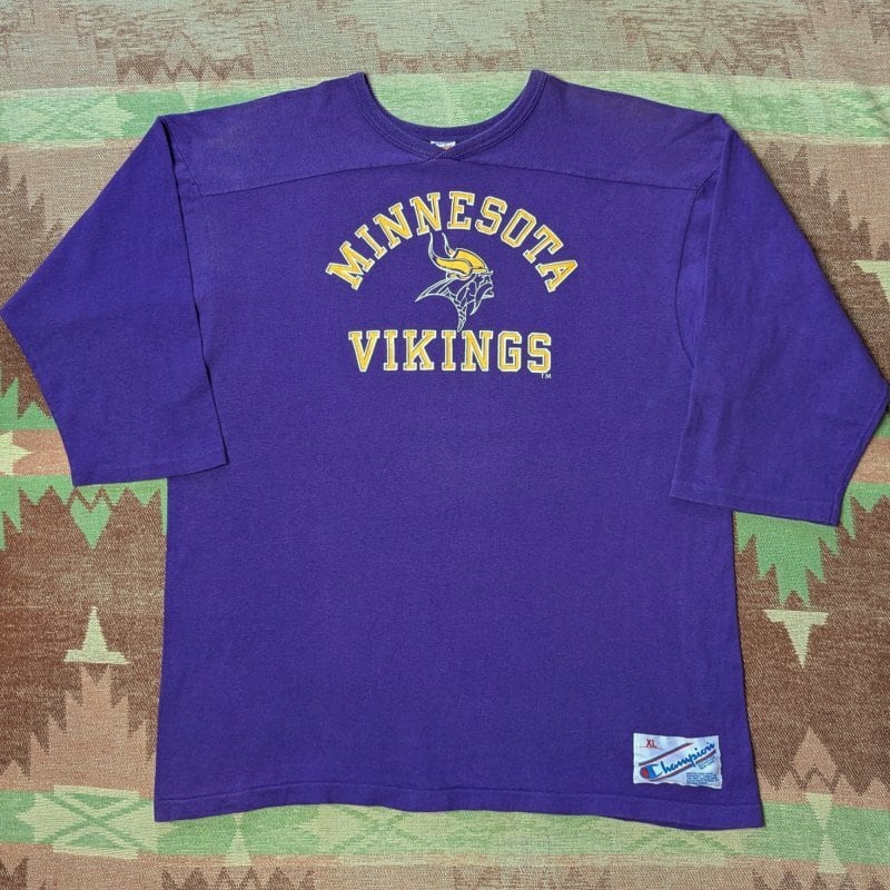 80s Champion Football T-Shirt (XL) MINNESOTA VIKINGS | Wonder Wear