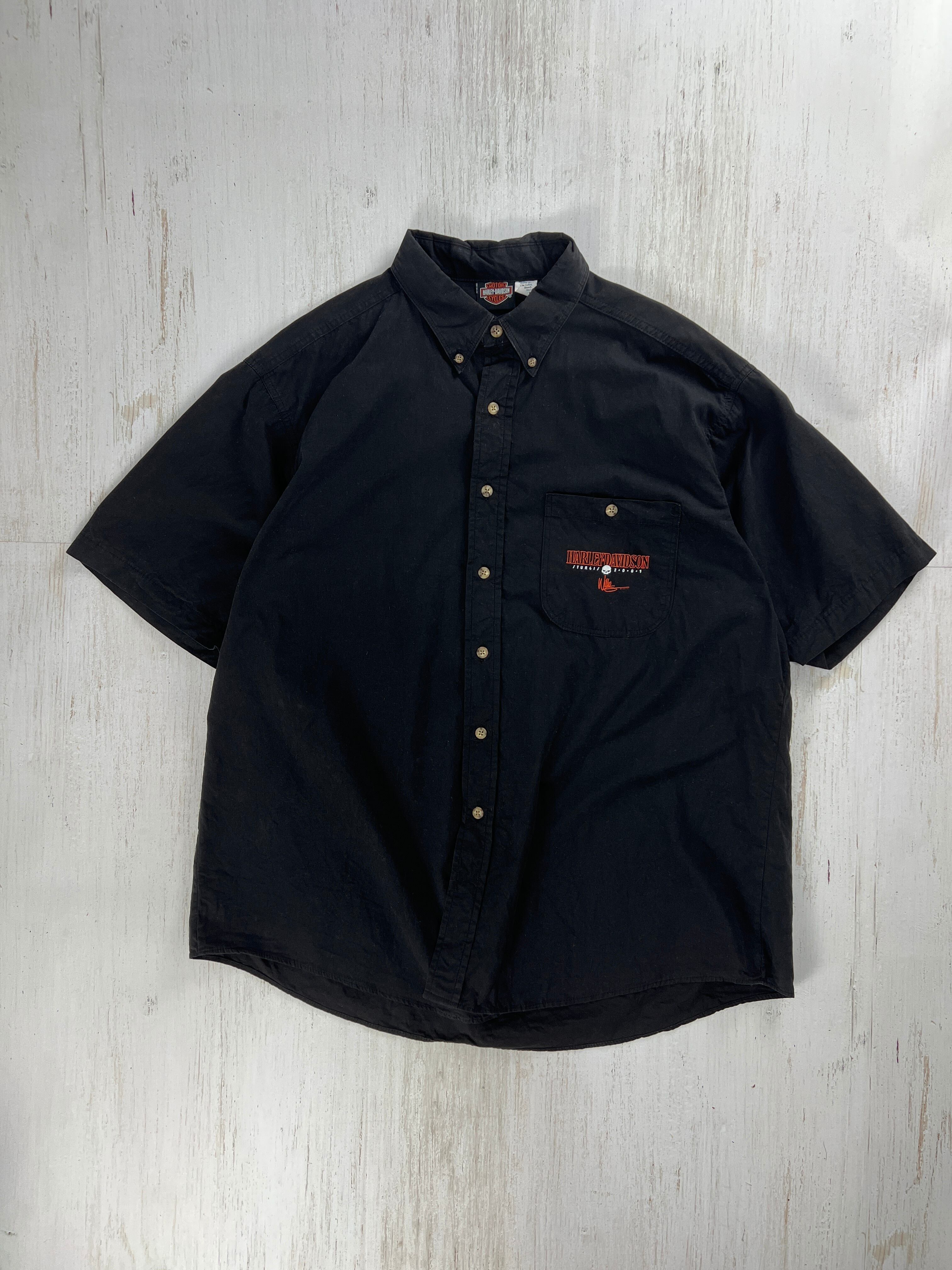 Harley-Davidson “Sturgis 2001” Short Sleeve Button-Up Shirt (Made in USA) #F963