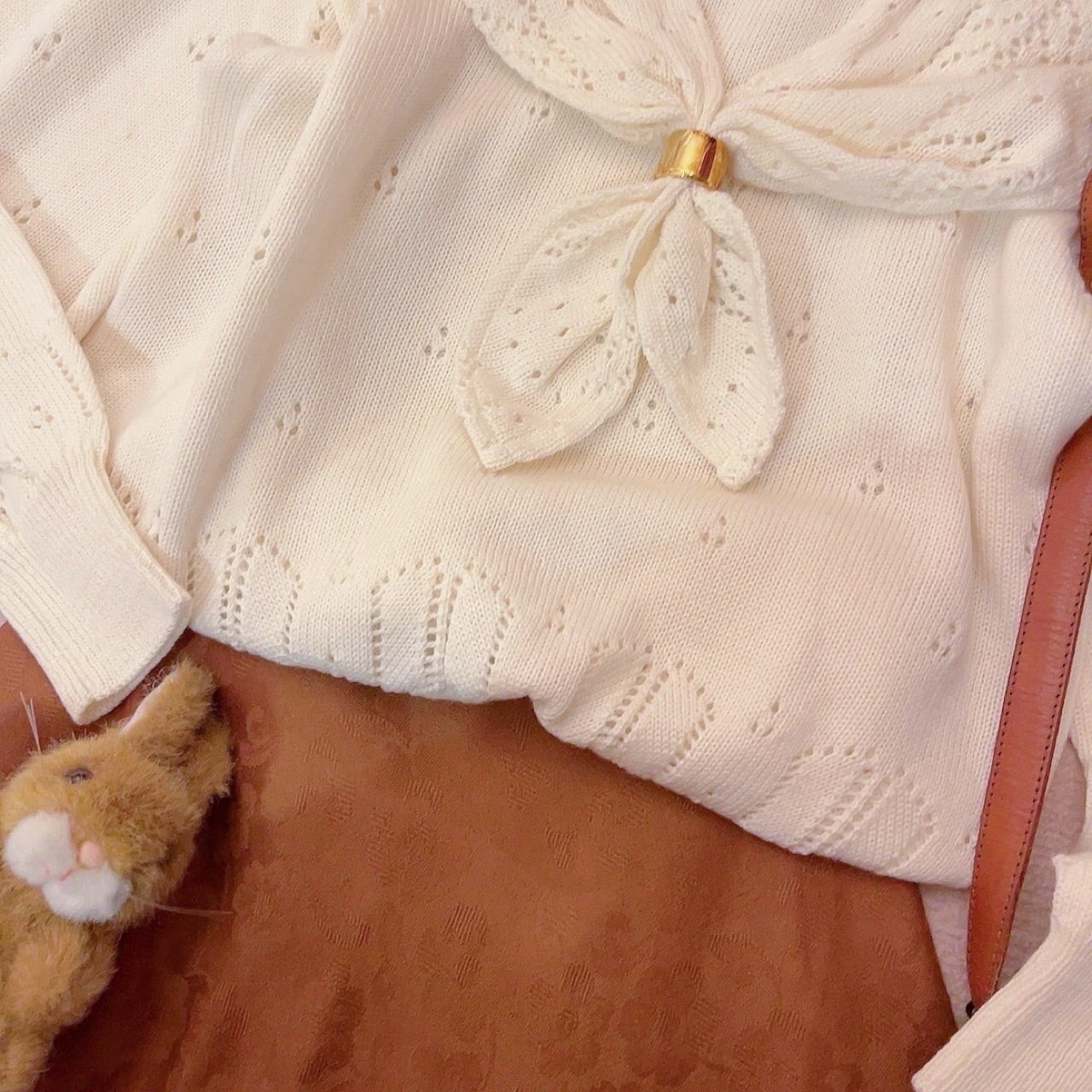 openwork sailor collar knit