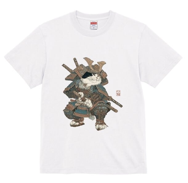 最強の猫武将 アート Tシャツ / The Strongest Cat Warrior Japanese