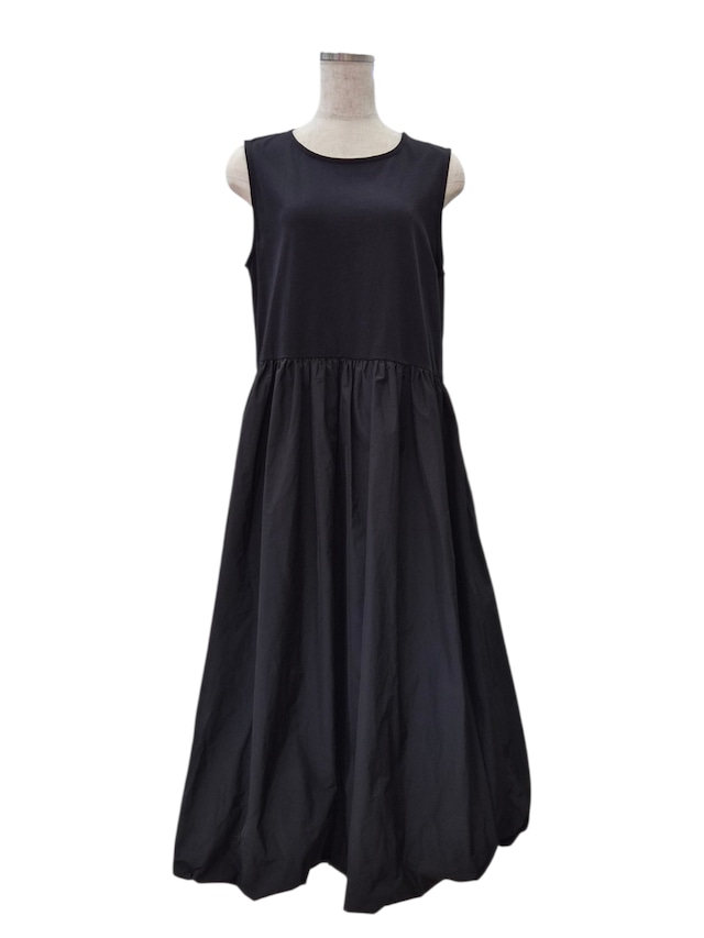 【再入荷】バルーンロングワンピース black