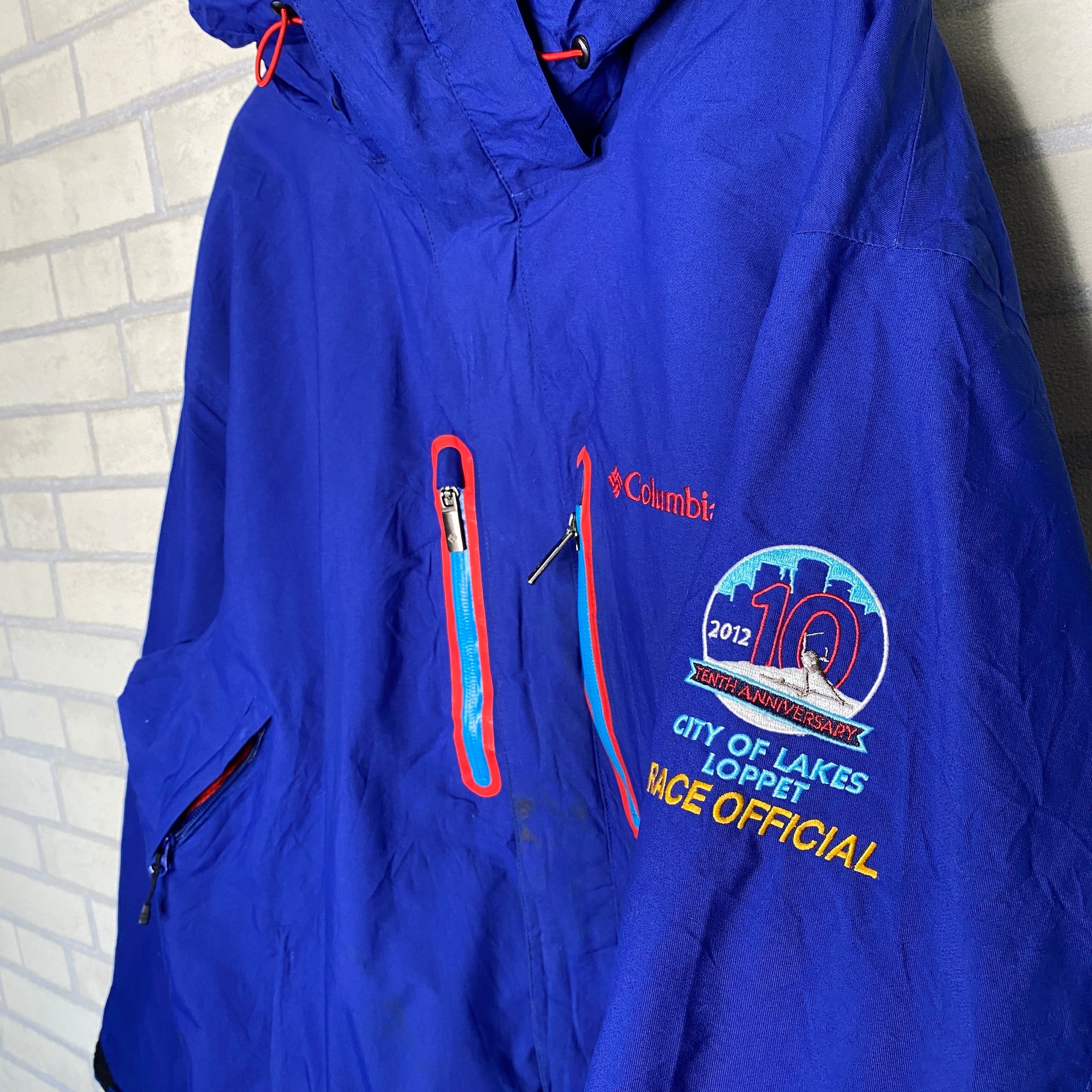 Columbia マウンテンパーカー XL ブルー 防水 多機能ポケット 内 