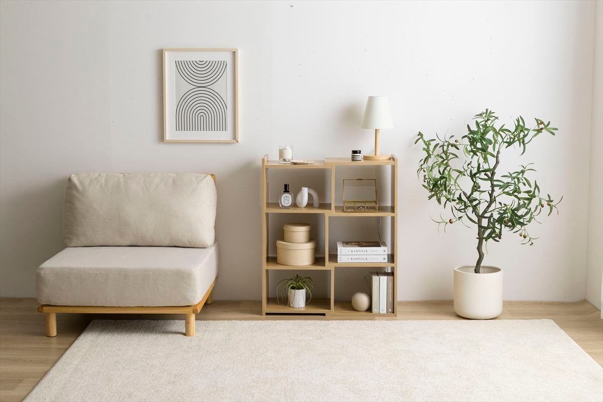 送料無料】【幅40-75cm】Sunap 伸縮ラック 収納 木目調 棚 コーナー