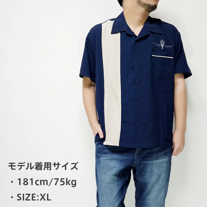 Steady Clothing ボウリングシャツ 半袖シャツ V8 春夏 ステディ