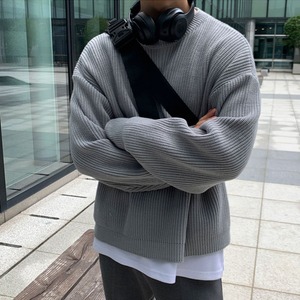 シンプルラウンドネックニット　MT0080386