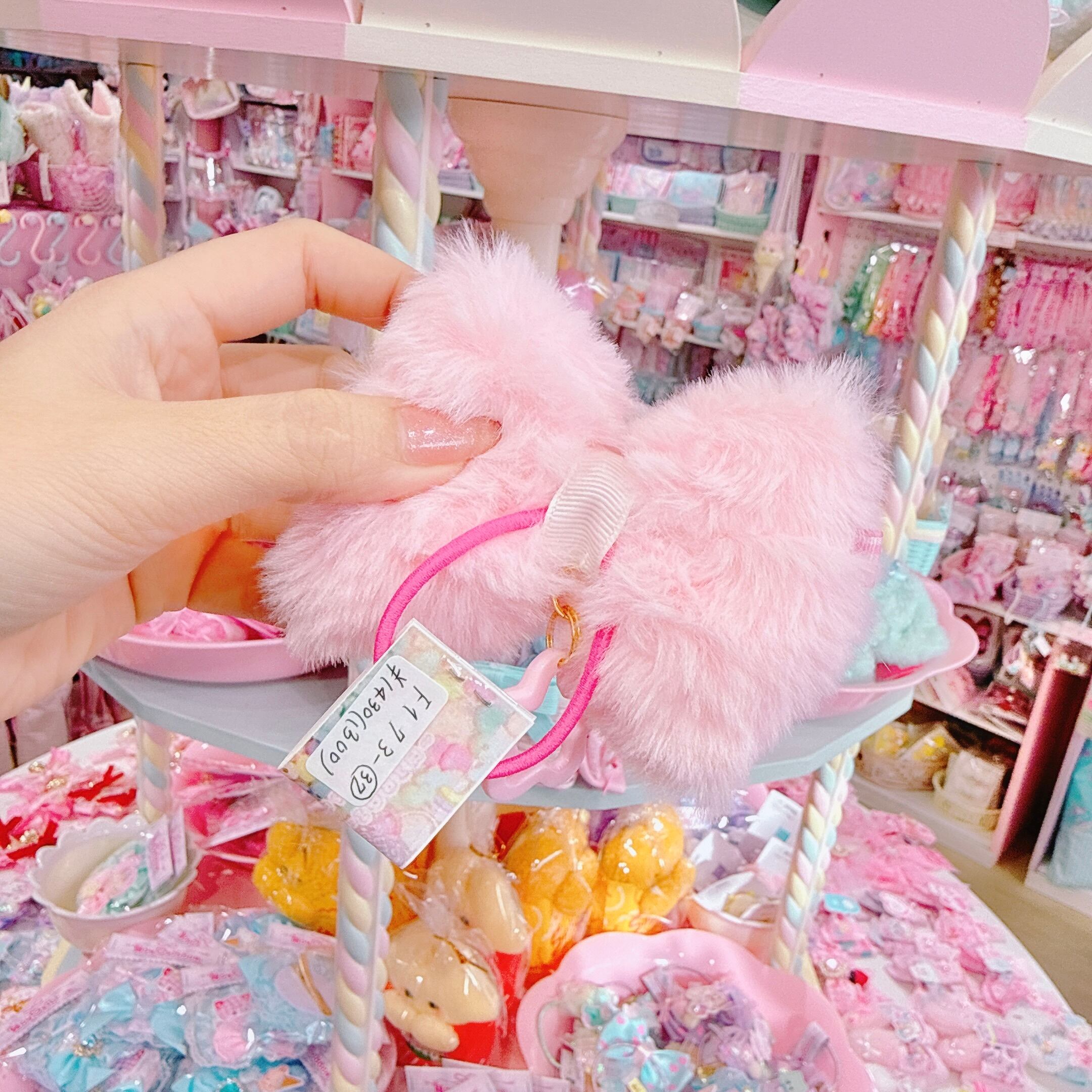 【F1】73-37ファーリボンヘアゴム