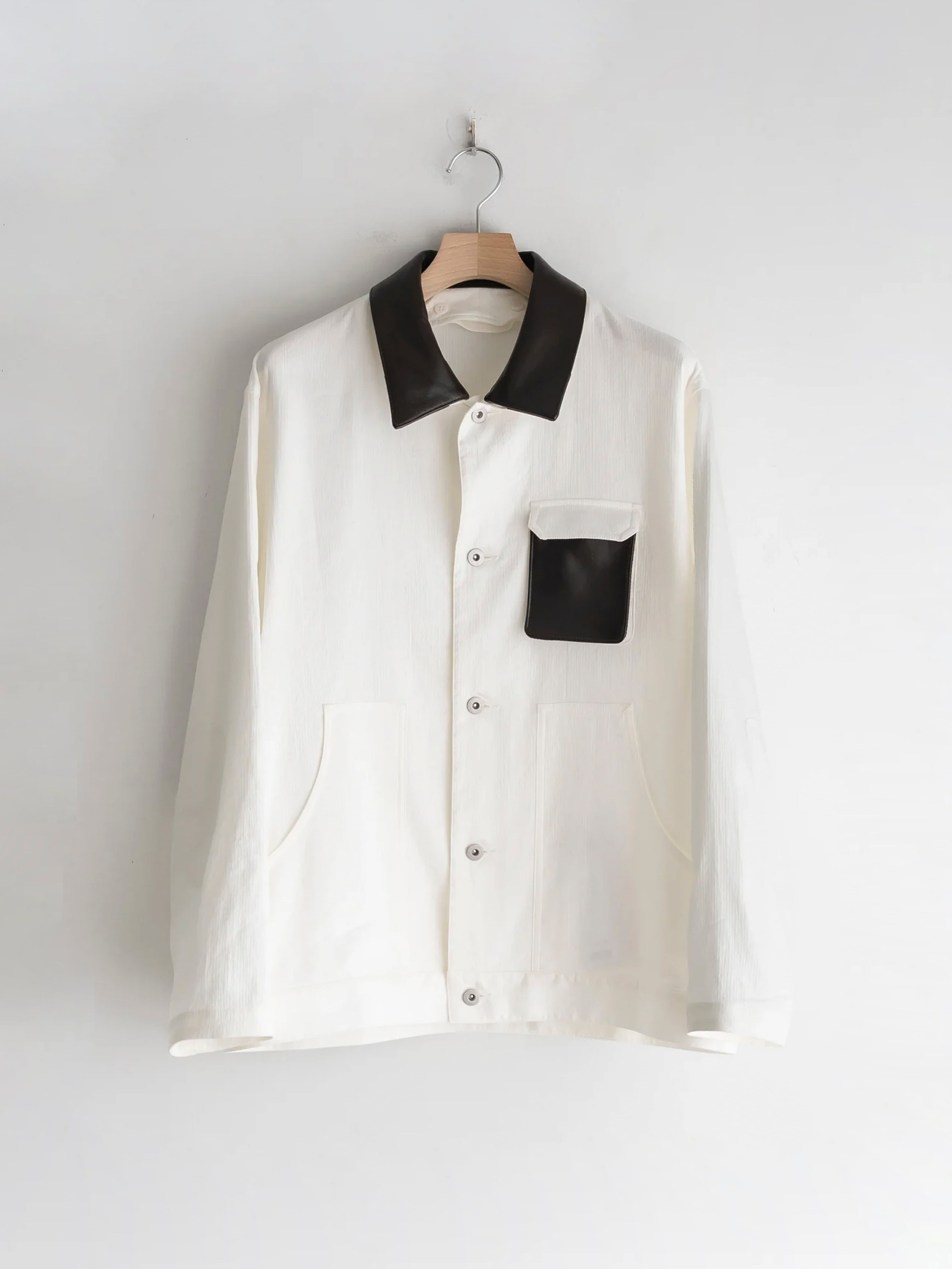 SEEALL CONVERTIBLE COLLAR WORK JACKET WHITE SAU63 JK183 | BEST