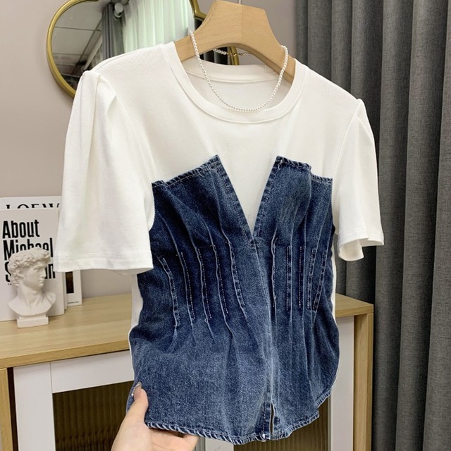 フェイクツーピースシャツ　24097