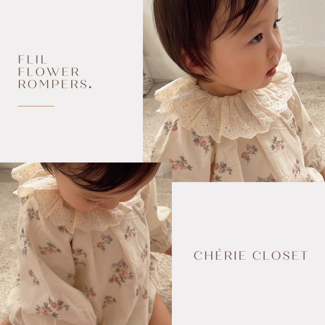 Flower Rumpers 【即納】frill flower rompers set ♡ | Chérie Closet