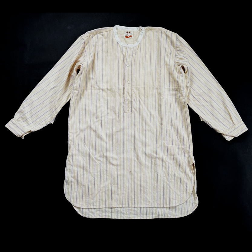 50's vintage Stripe Shirt マチ付き イギリス製５０年代