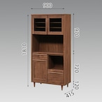 【幅90】キッチンボード 食器棚 収納 木目調 (全2色)