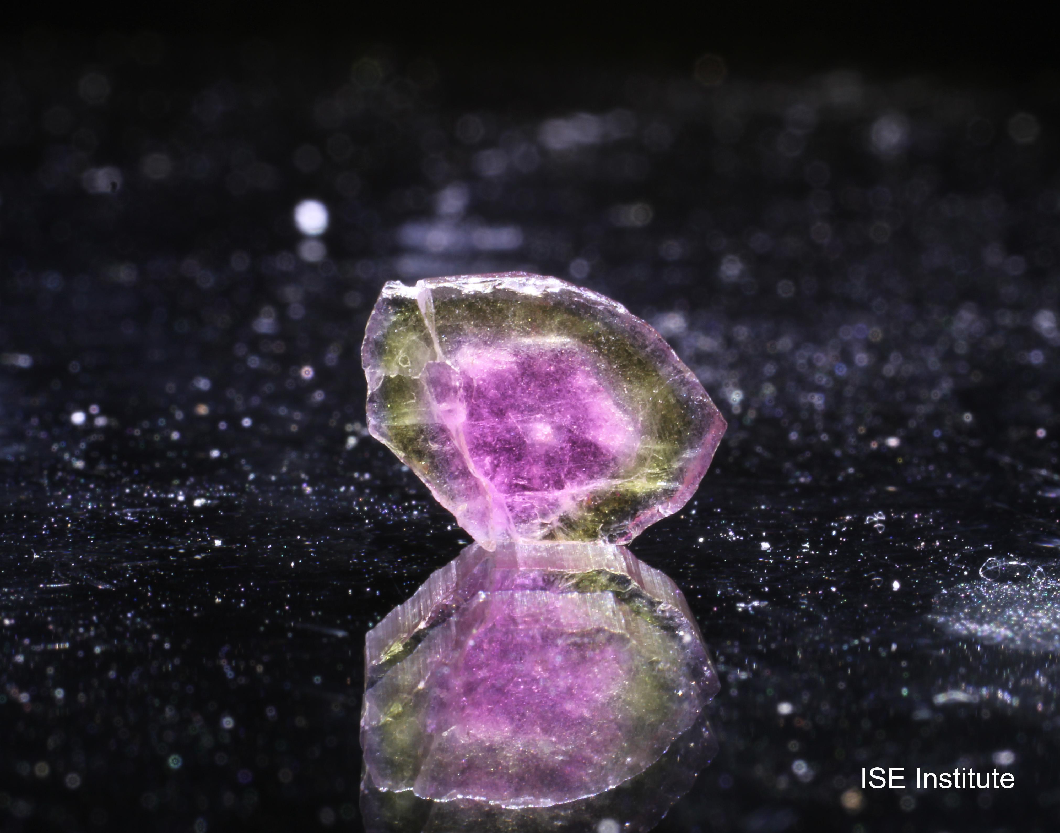 リシア電気石(ウォーターメロントルマリン) スライス 鉱物標本 1