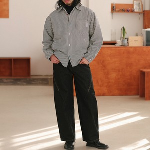 カッティング ワンウォッシュ ワイドデニム N3495