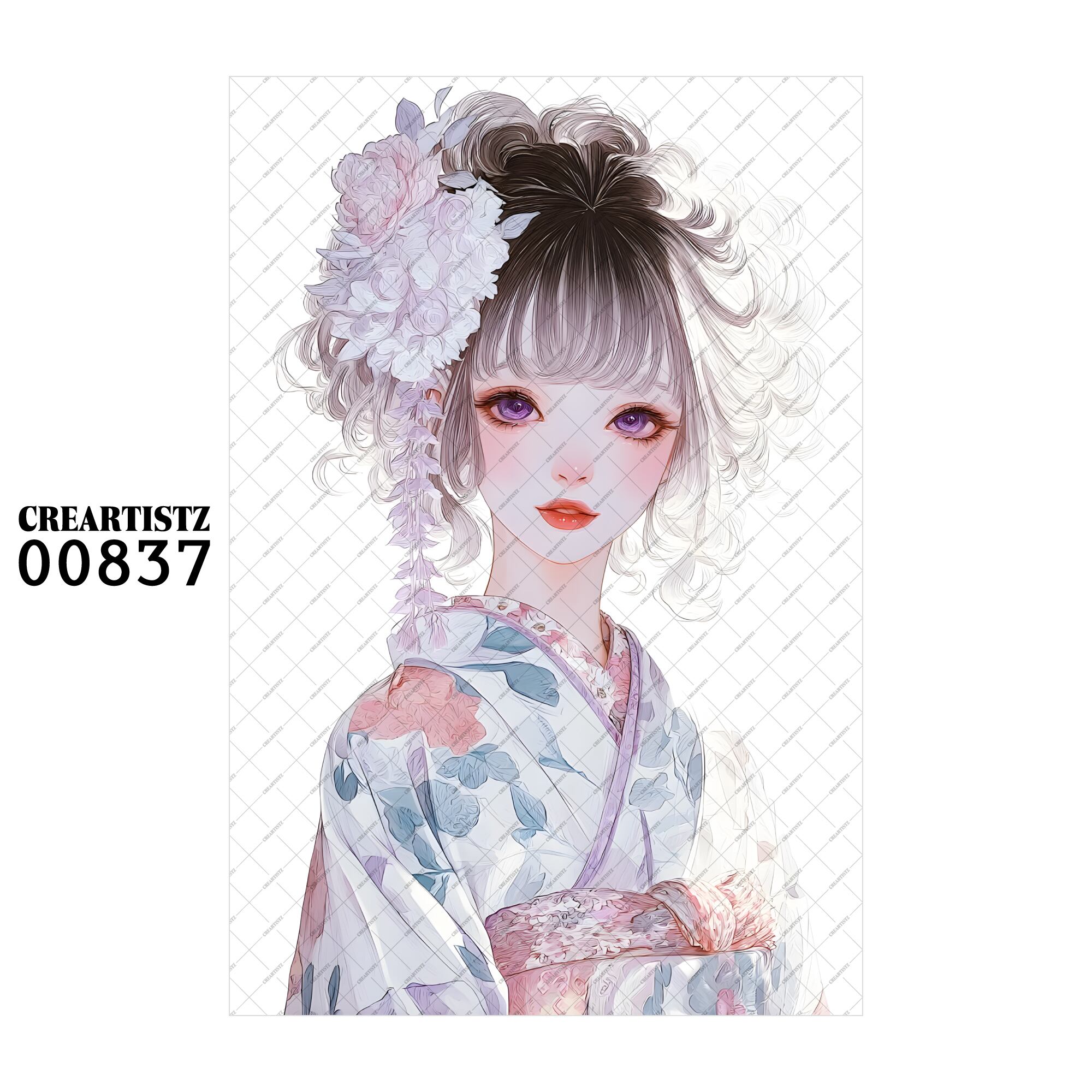 00837 ガール キュート オリジナル ペーパー/ステッカー 4枚セット CREARTISTZ