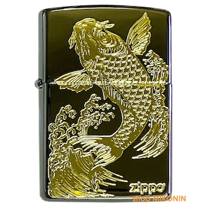 ZIPPO カープ 昇鯉 黒＆金サシ CARP 鯉 和柄 ジッポー 2BKG-CARP