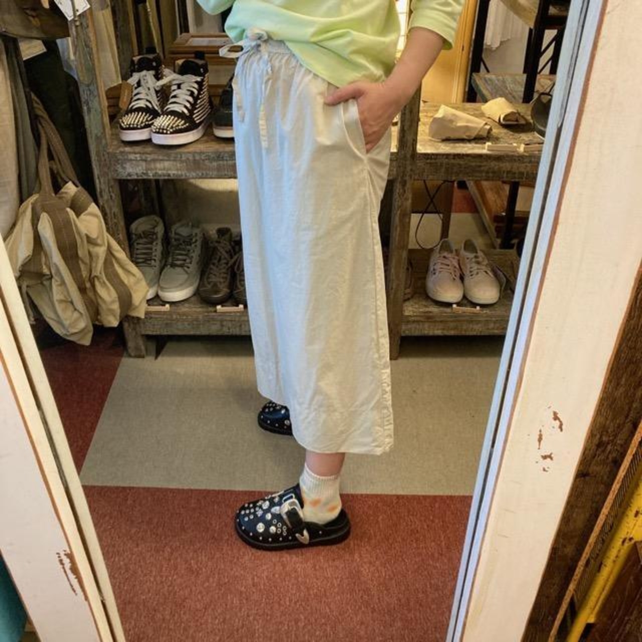 TOPANGA Lady's　タイプライターコットンブラウス＆スカート　グレー
