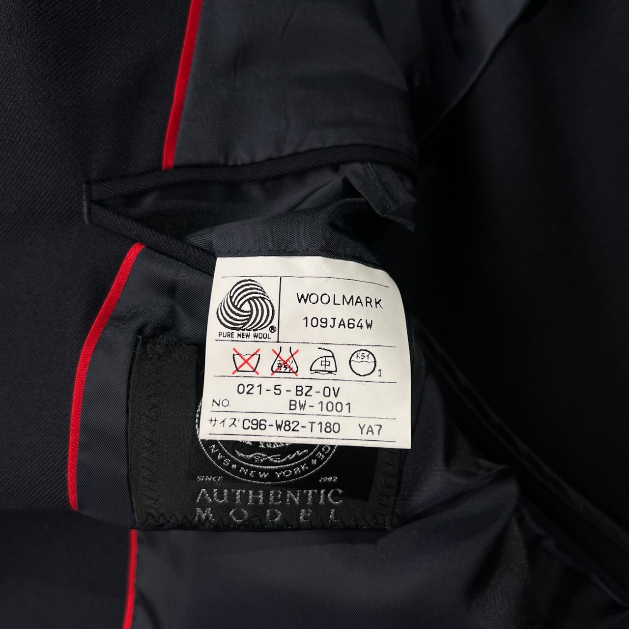 J.PRESS ジェイプレス 金ボタン 段返り3B テーラードジャケット ブレザー サイズ 96-82-180 YA7 /ネイビー/メンズ