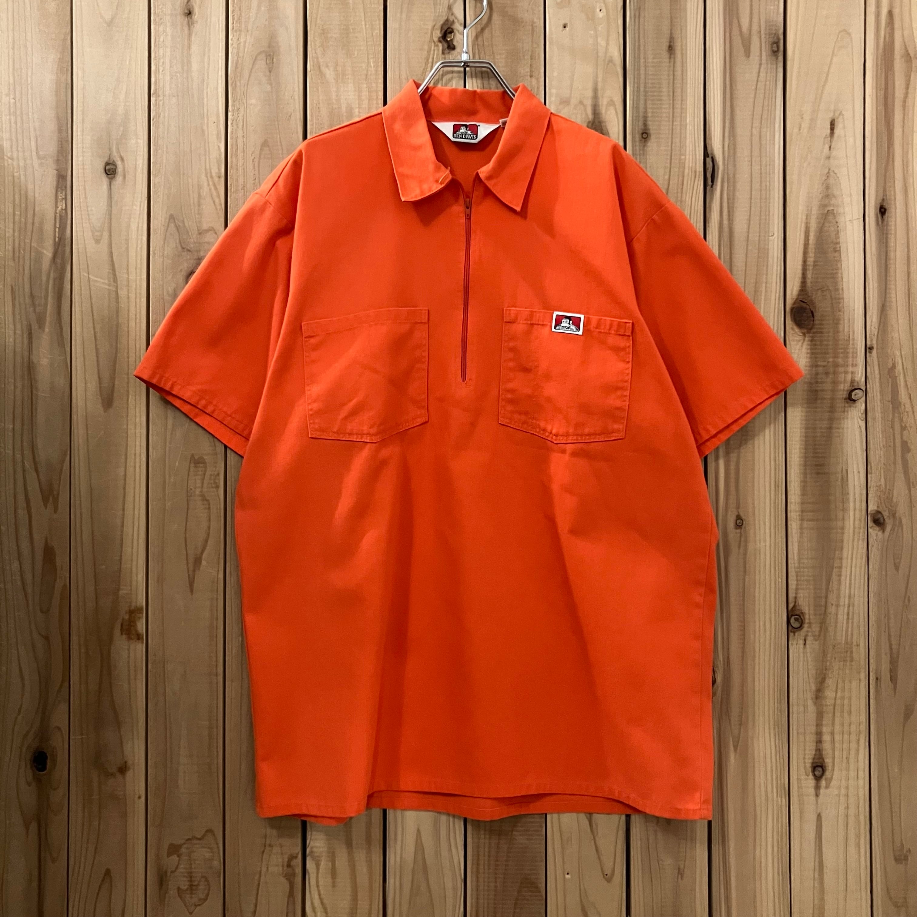 90s BEN DAVIS / Half Zip Work Shirt Made in USA L | Focal