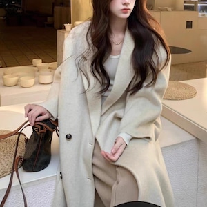 ウールタッチロングチェスターコート ・73660 ウールタッチロングチェスターコート ・73660