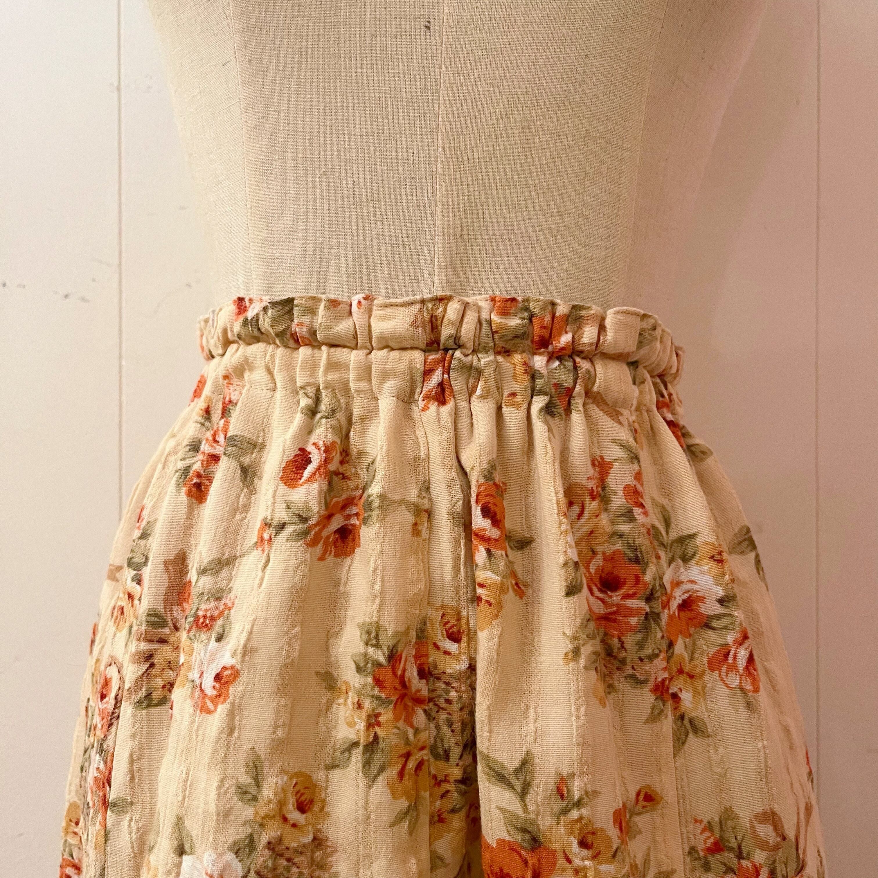 flower lace rose gather skirt