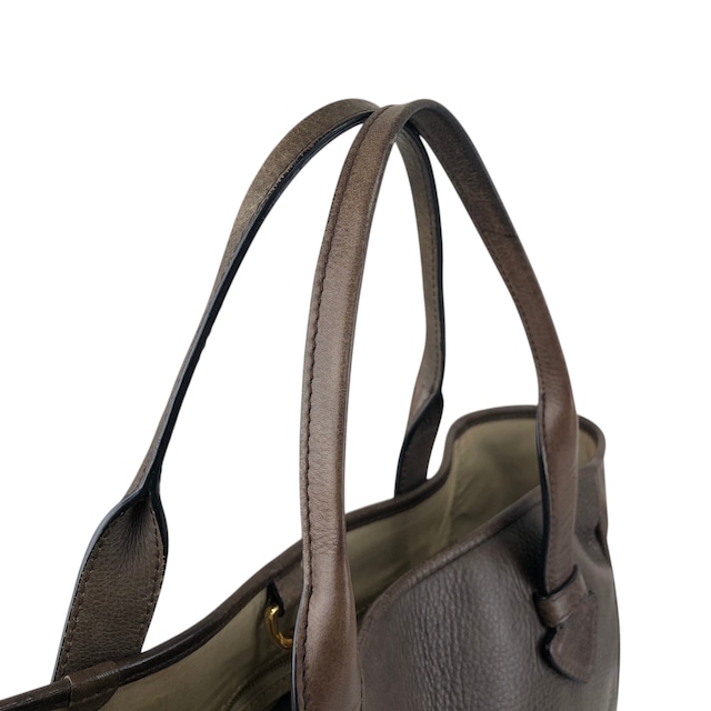 LOEWE ロエベ ヘリテージ ハンドバッグ ブラウン 型押しロゴ レザー トートバッグ vintage ヴィンテージ オールド faniey