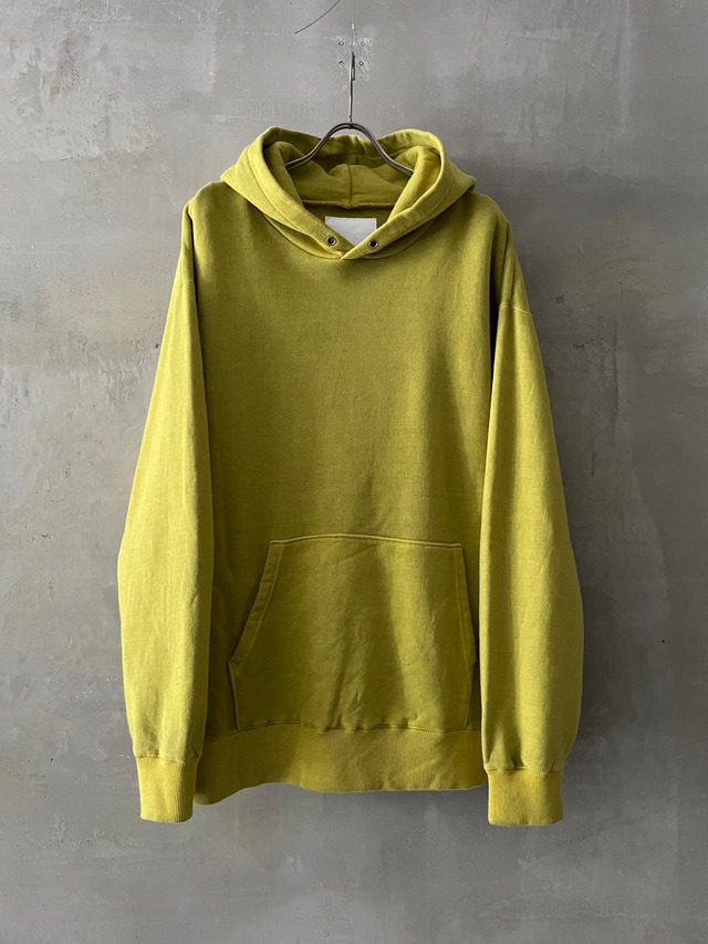 TrAnsference loose fit sweat hoodie - dull yellow garment dyed effect