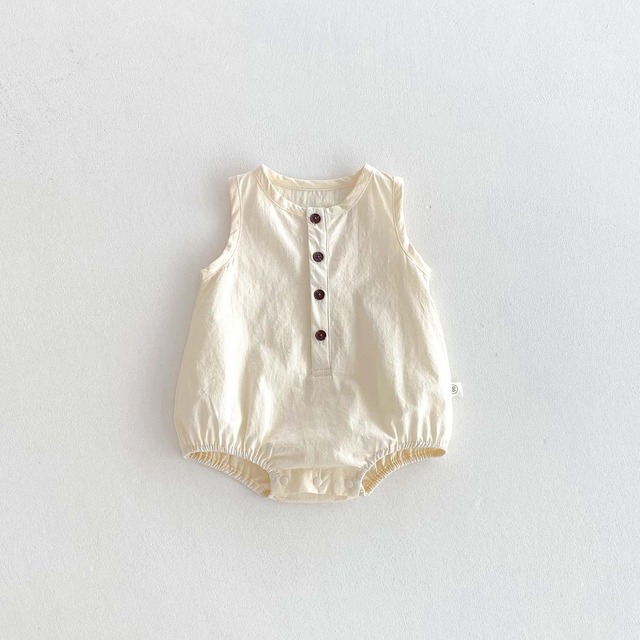 【BABY】ベーシックボタンノースリーブロンパース - 16