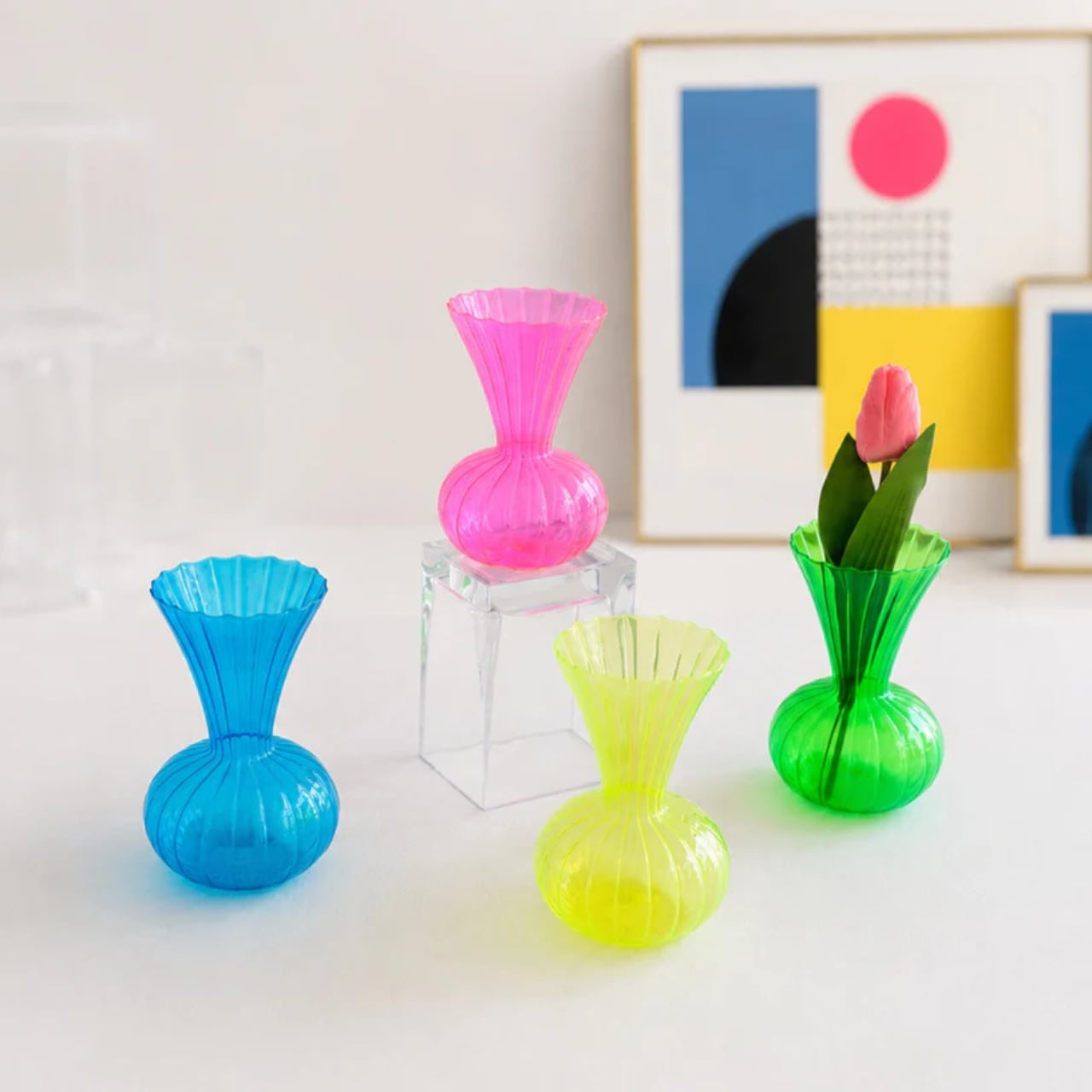 NEON GLASS VASE｜ネオン ガラスベース フラワーベース 一輪挿し 花瓶