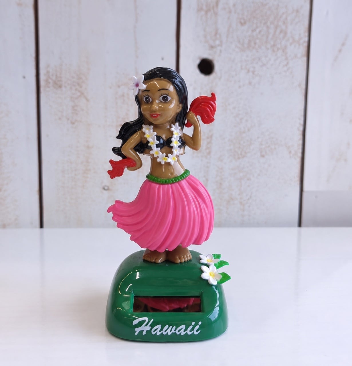 ソーラードール ピンク フラ人形 イイ タヒチアンガール フラガール ユラユラ ダッシュボードドール<SRA5 ピンク>