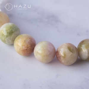 重なり合う花咲くブレス［ウォーターメロントルマリン／ローズクォーツ／クラック水晶］