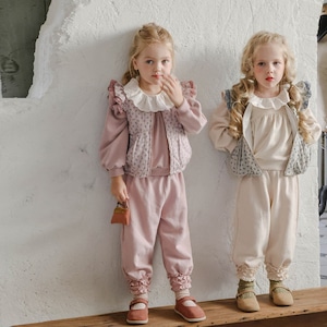 秋レースカラーフリルトレーナー